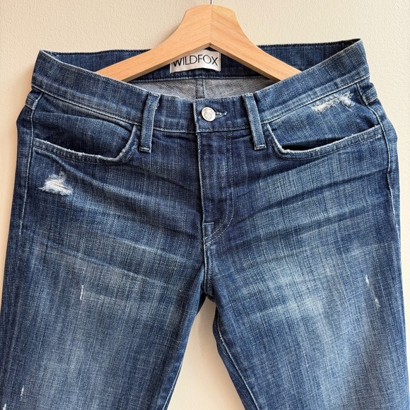 WildFox Dark Blue Distressed Skinny Jeans - Picture 3 of 14